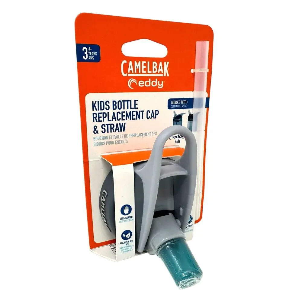 CamelBak Eddy Kids Bottle Replacement Cap & Straw Spill-Proof Blue Bite Valve